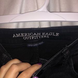 American Eagle Distressed Black Skinny Jeans